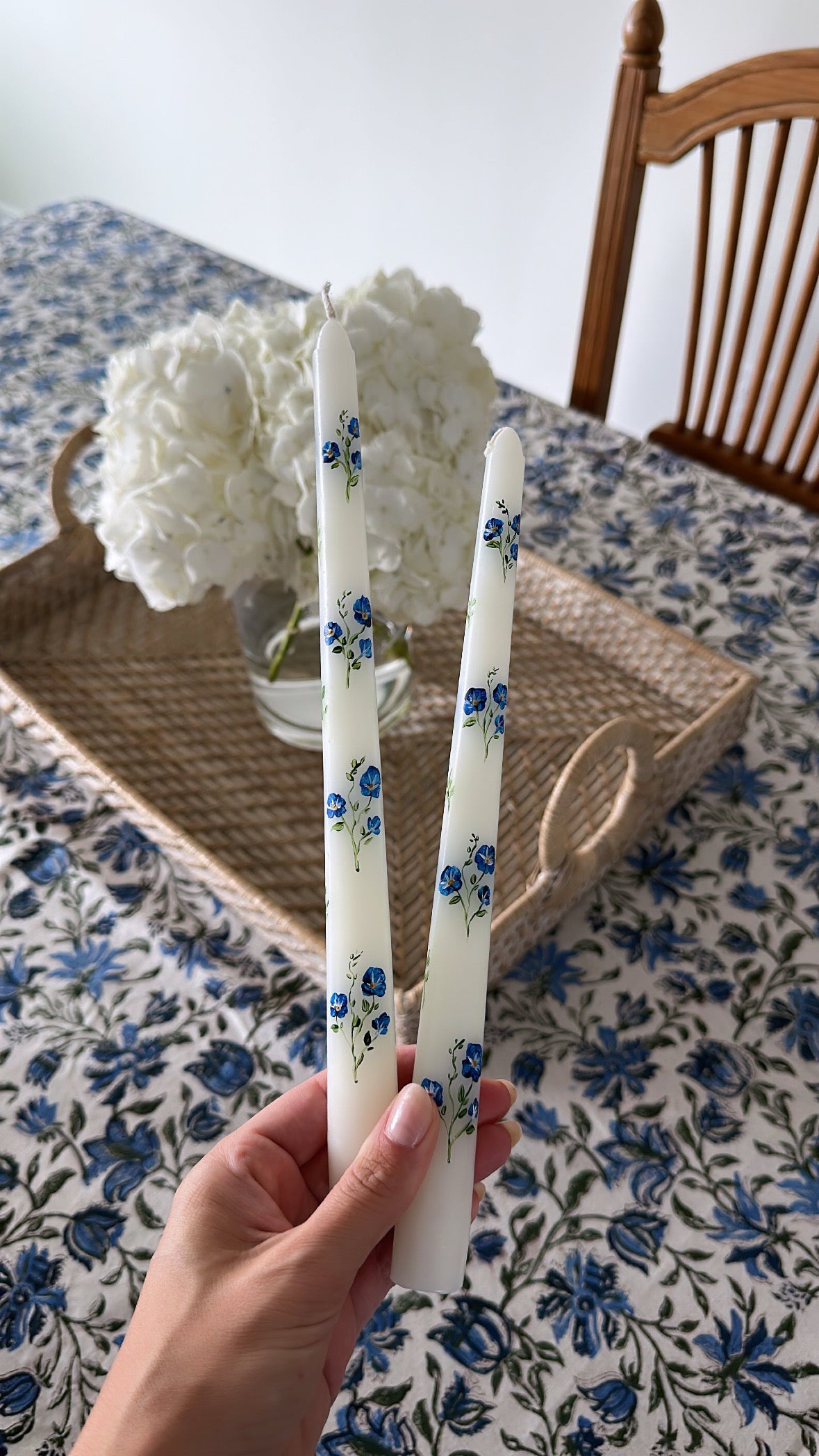birth month flower hand-painted candlesticks