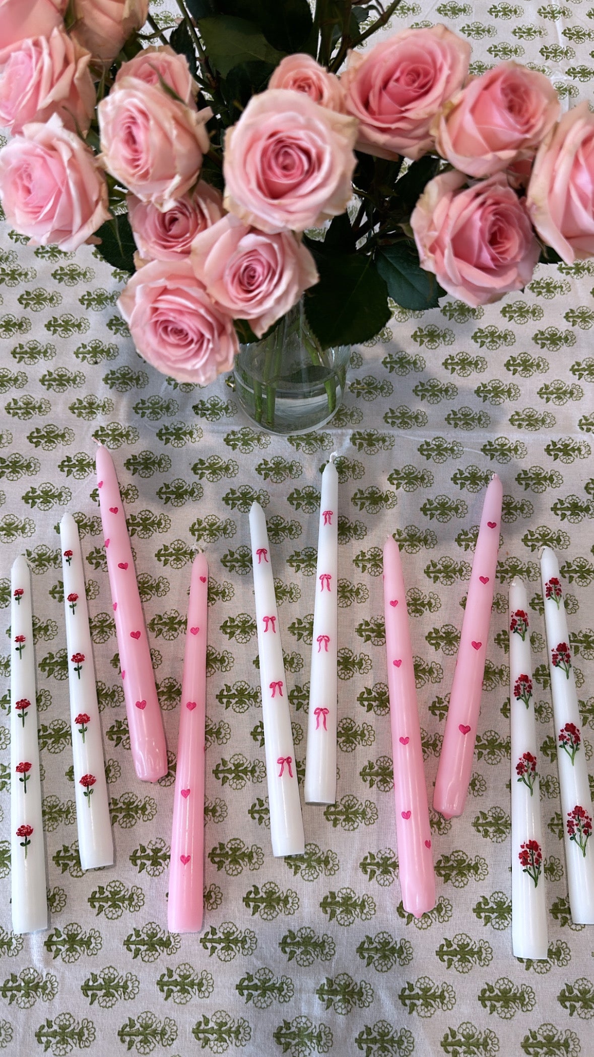 pink heart candles