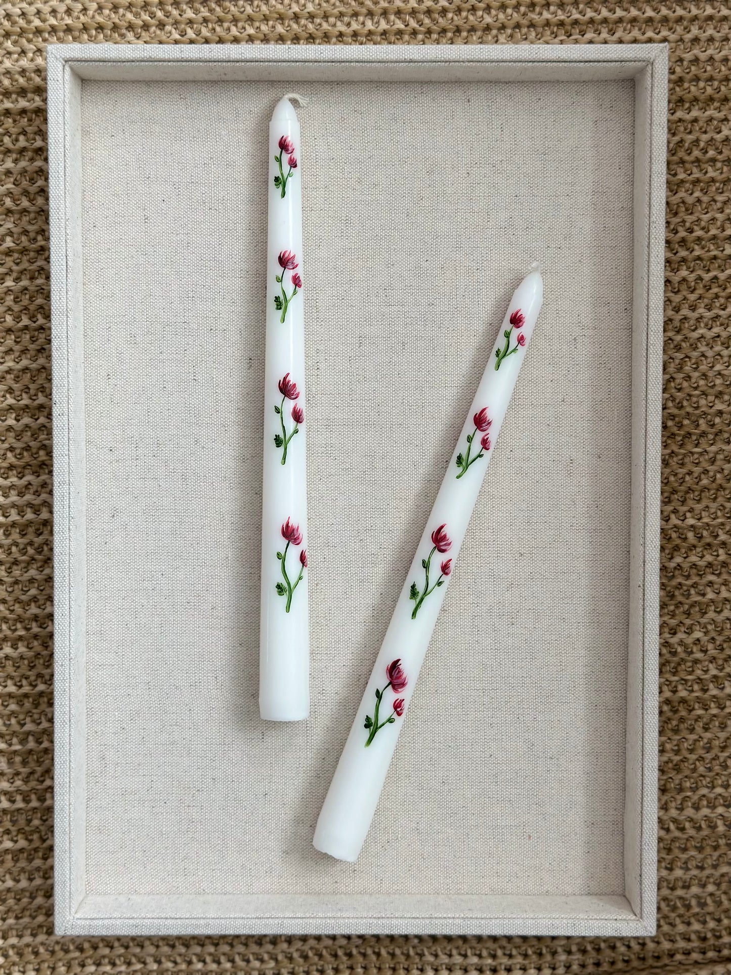 birth month flower hand-painted candlesticks