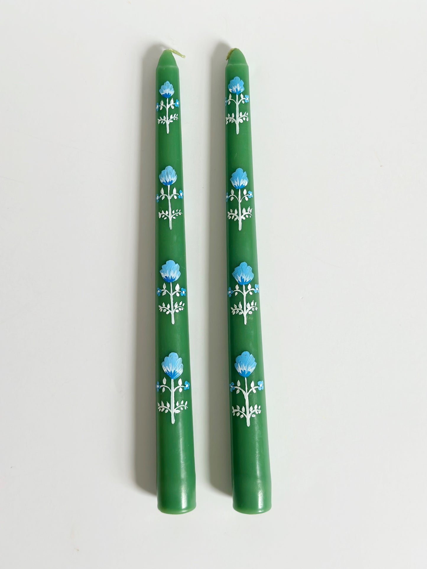 block print hand-painted candlesticks