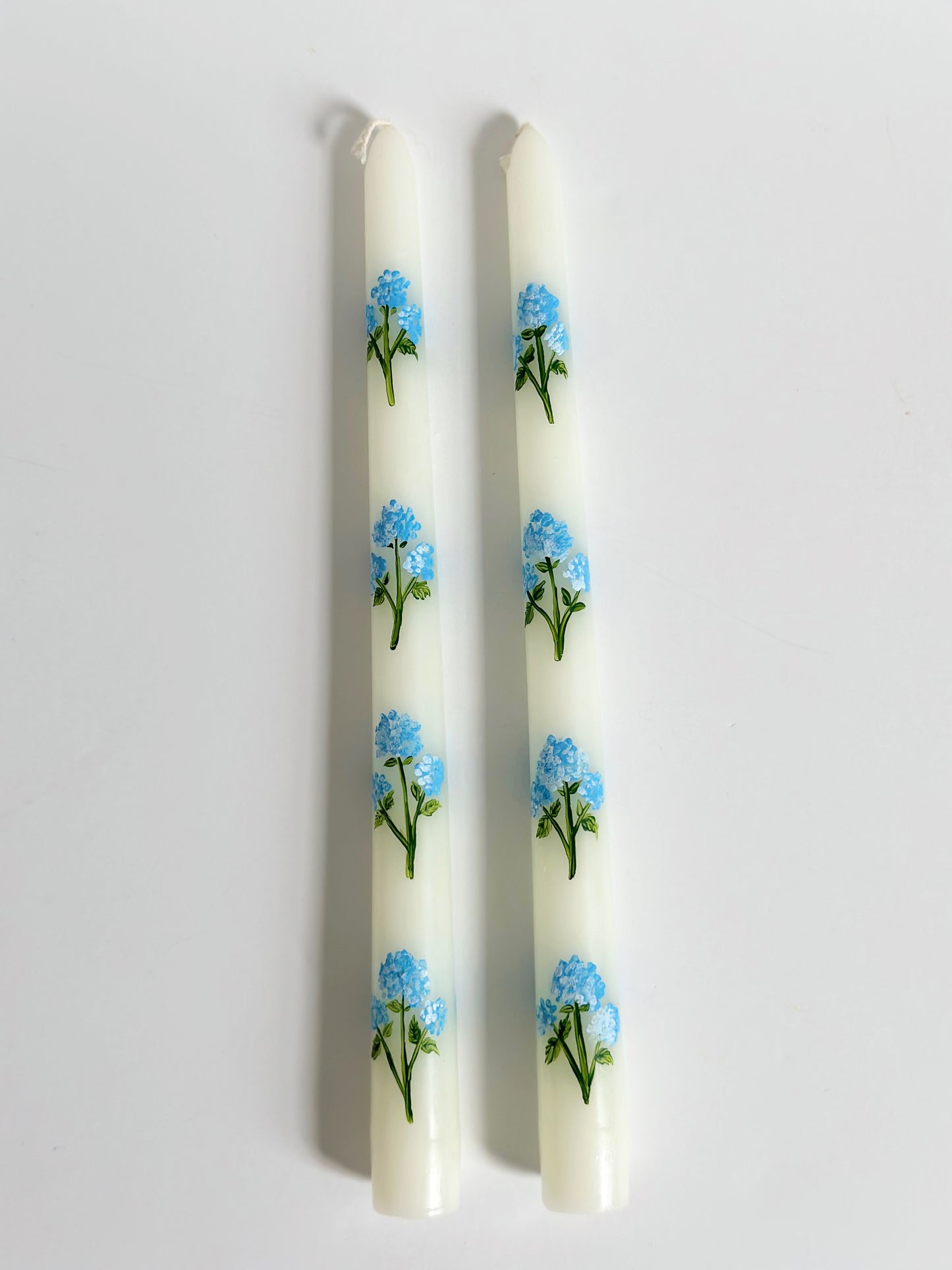 hydrangea hand-painted candlesticks