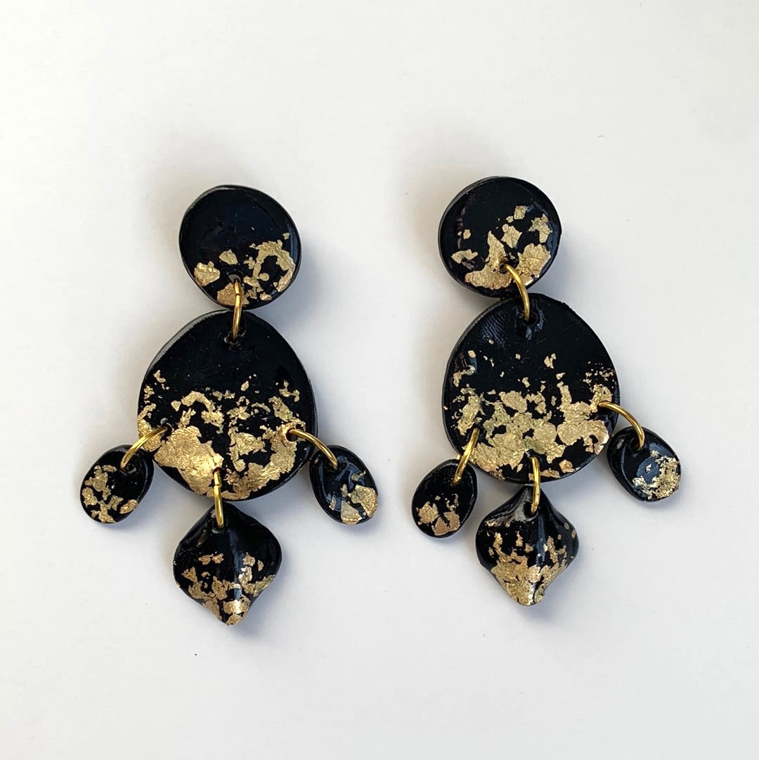 gold foil statement earrings